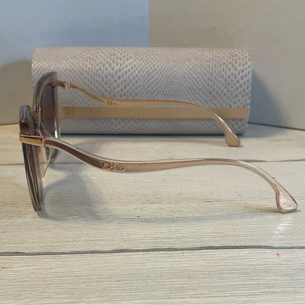 New Jimmy Choo Tan Glitter Sunglasses Full inclusion - Picture 4 of 5
